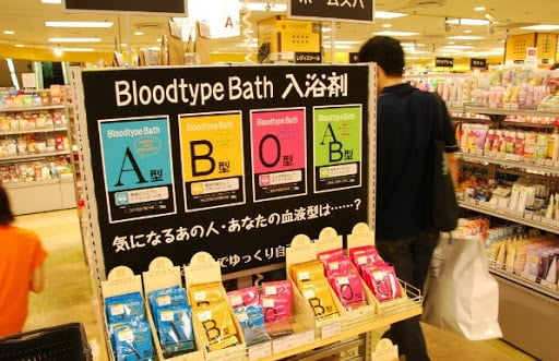 publicidad y los grupos sanguíneos en Japón