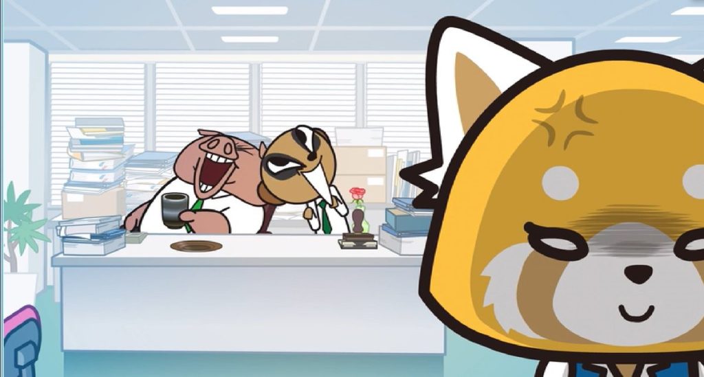 Imagen de Aggretsuko, un anime sobre la vida de Retsuko en una empresa japonesa