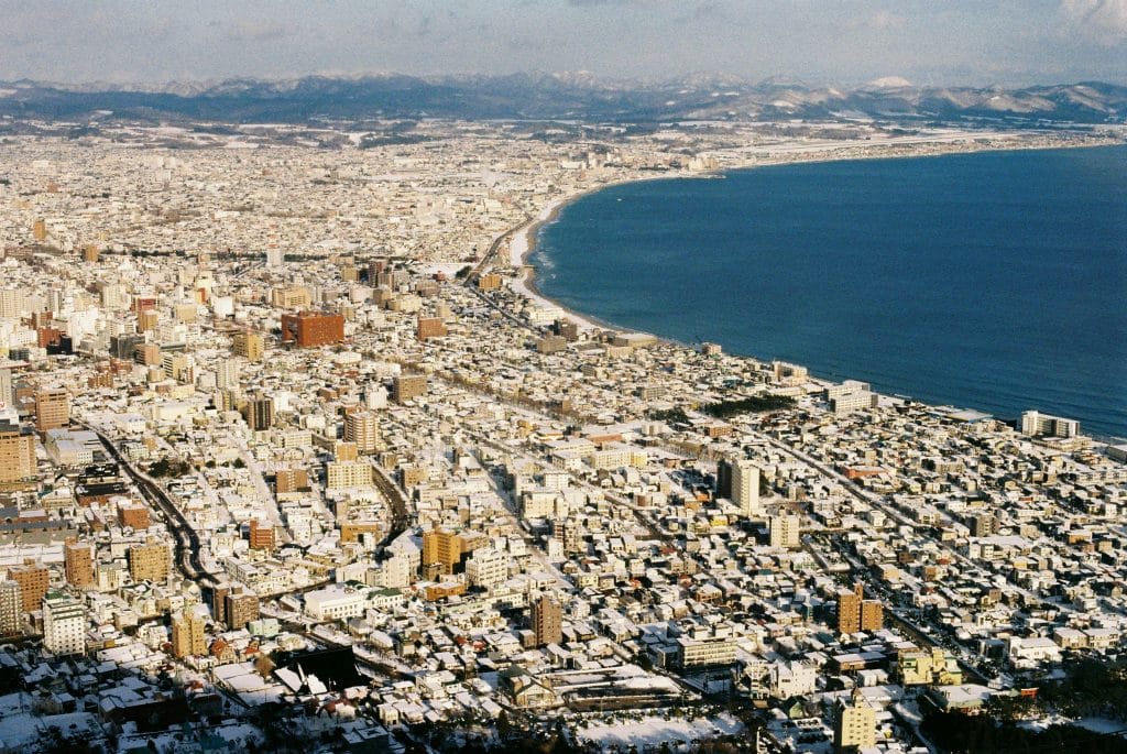 Vista aérea de Sapporo, Japón